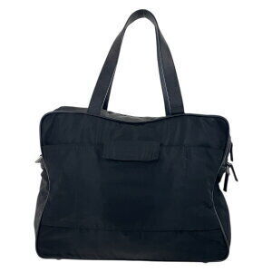 Prada triangular logo plate black Tessuto Saffiano business briefcase